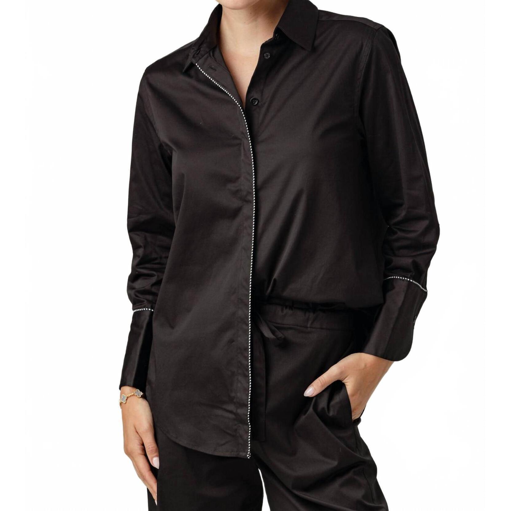 New Sundays Women's Berkley Button Down Shirt In Black